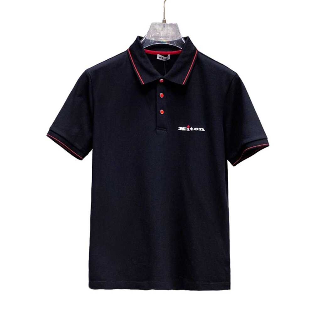Kiton Black Contrast Polo Shirt